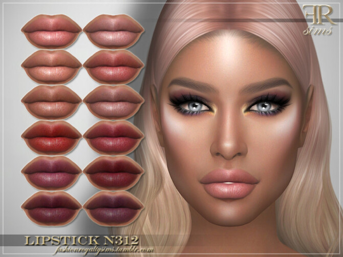 Sims 4 Lipstick N312 by FashionRoyaltySims at TSR