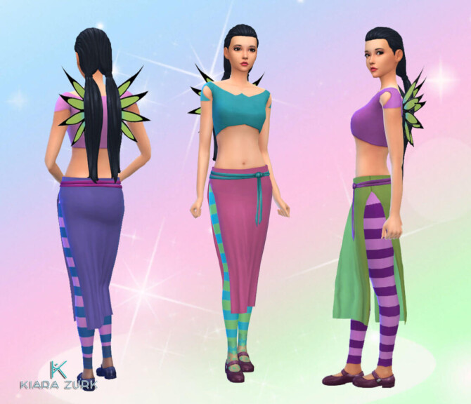 Sims 4 Hay Lin Hair + Outfit at My Stuff Origin