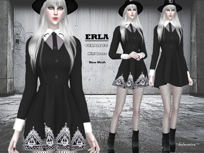 Sims 4 ERLA   Mini Dress by Helsoseira at TSR