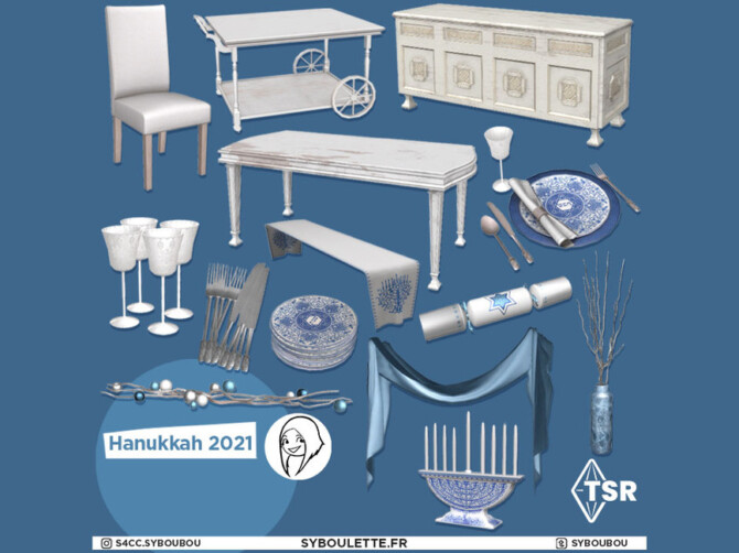 Sims 4 Hanukkah 2021   Part 1: Furnitures by Syboubou at TSR