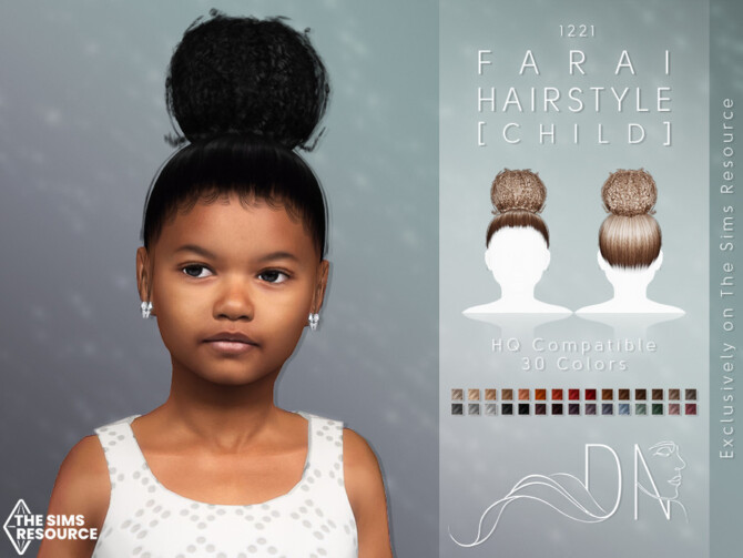 Sims 4 Farai Hairstyle [Child] by DarkNighTt at TSR