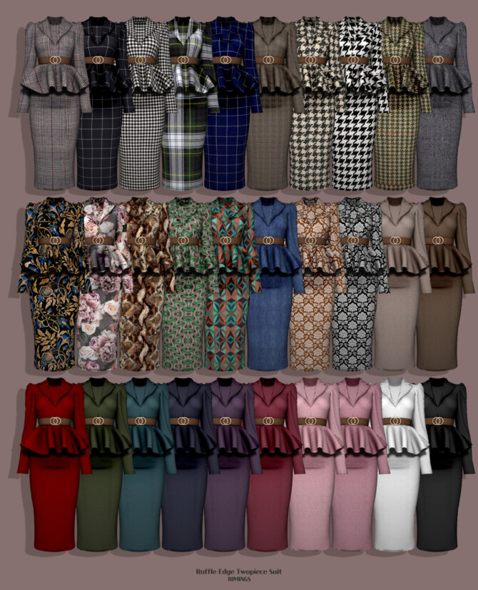 Sims 4 Ruffle Edge Twopiece Suit at RIMINGs
