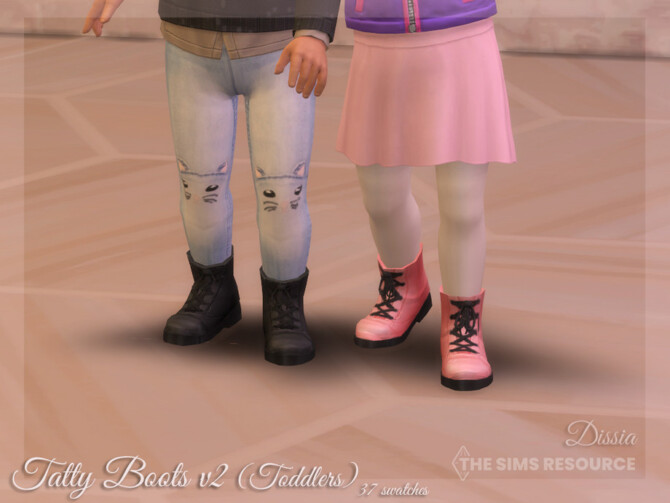 Sims 4 Tatty Boots v2 (Toddlers) by Dissia at TSR