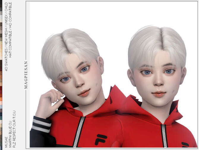Sims 4 Blue Hair for Child by magpiesan at TSR