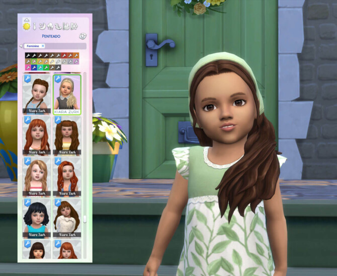 Sims 4 Long Side Bandana Hair for Toddlers at My Stuff Origin
