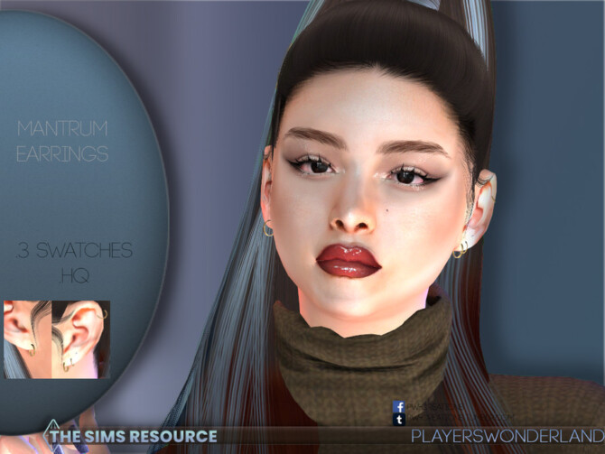 Sims 4 Mantrum Earrings by PlayersWonderland at TSR