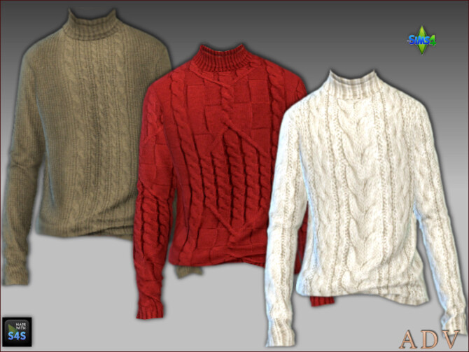 Sims 4 Knitted sweater and pants for males at Arte Della Vita