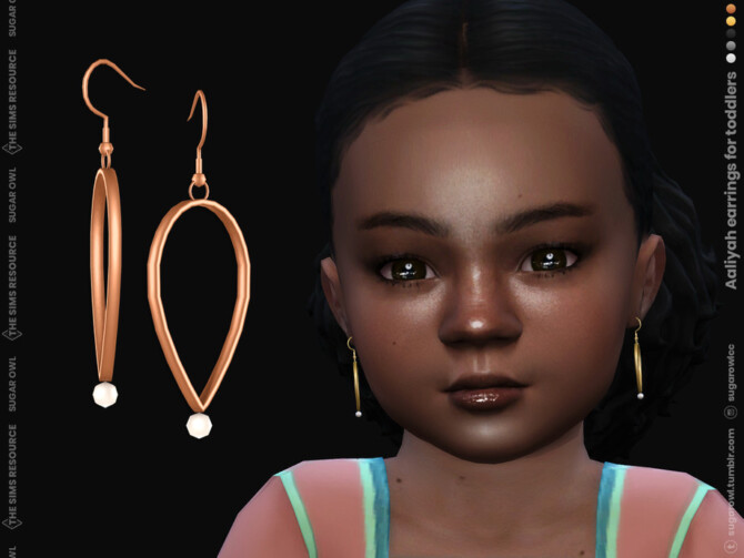 Sims 4 Aaliyah earrings for toddlers by sugar owl at TSR