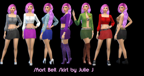 Sims 4 Short Belted Skirt at Julietoon – Julie J