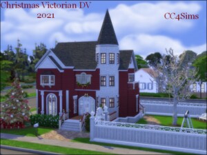 Christmas Vicrorian House by Christine at CC4Sims