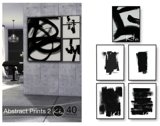 Sims 4 Abstract Prints 2 at Ktasims