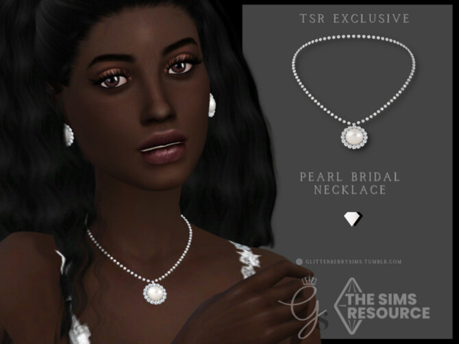 Sims 4 Pearl Bridal Necklace by Glitterberryfly at TSR