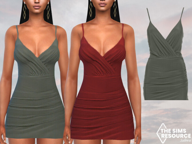 Sims 4 Deep Neck Formal Party Dresses by Saliwa at TSR