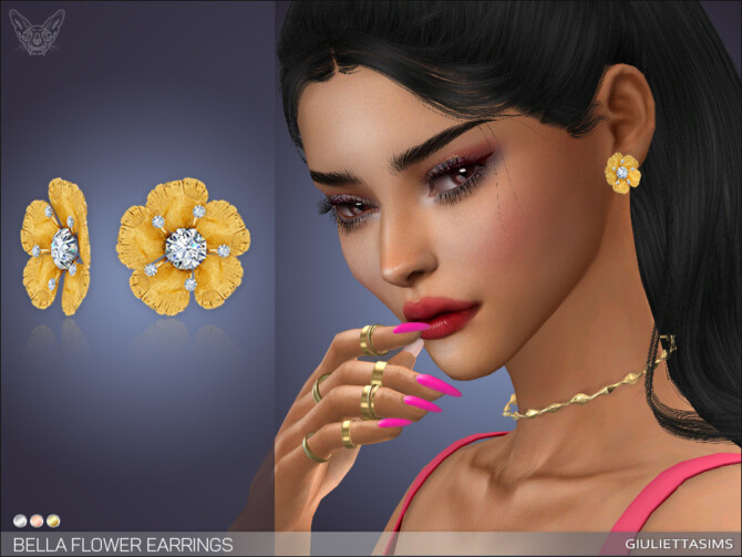 Sims 4 Bella Flower Earrings at Giulietta