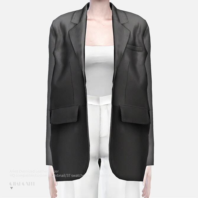 Sims 4 Arket Oversized Leather Blazer at Charonlee