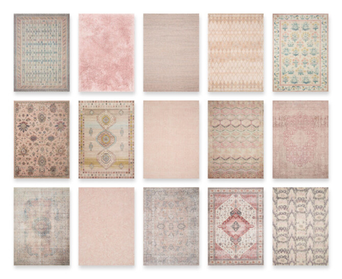 Sims 4 Loloi Rugs in Pink at SimPlistic