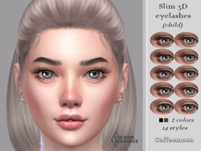 Sims 4 Slim 3D eyelashes (Child) by coffeemoon at TSR