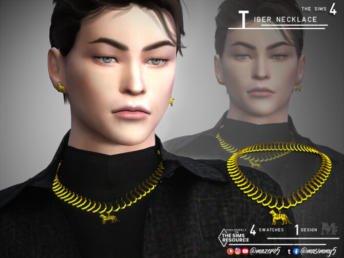 Sims 4 Tiger Necklace by Mazero5 at TSR