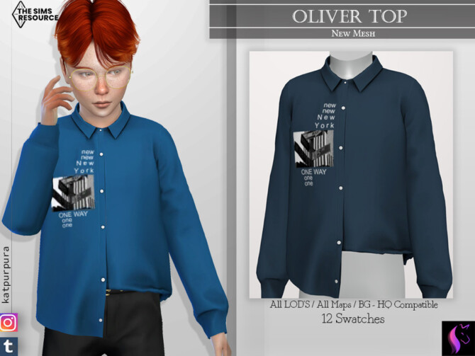 Sims 4 Oliver Top by KaTPurpura at TSR