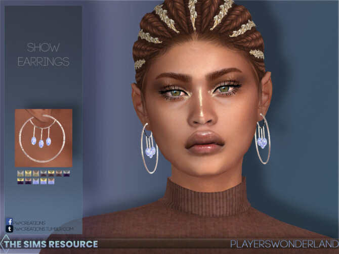 Sims 4 Show Earrings by PlayersWonderland at TSR