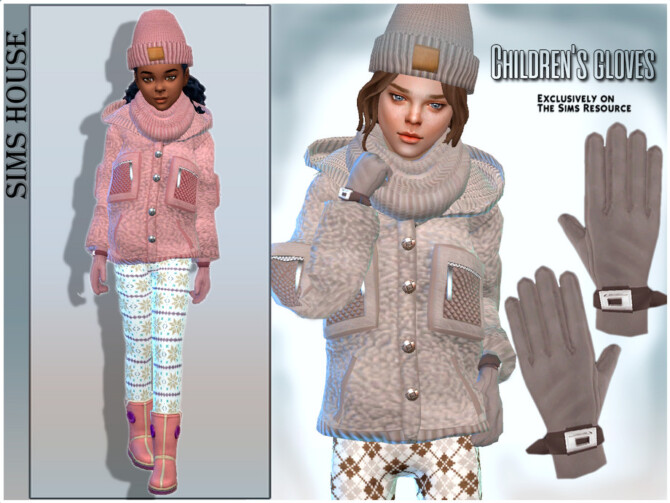 Sims 4 Childrens gloves for a teddy jacket by Sims House at TSR
