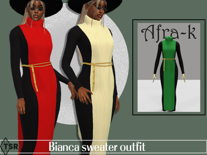 Sims 4 Bianca turtleneck sweater outfit by akaysims at TSR
