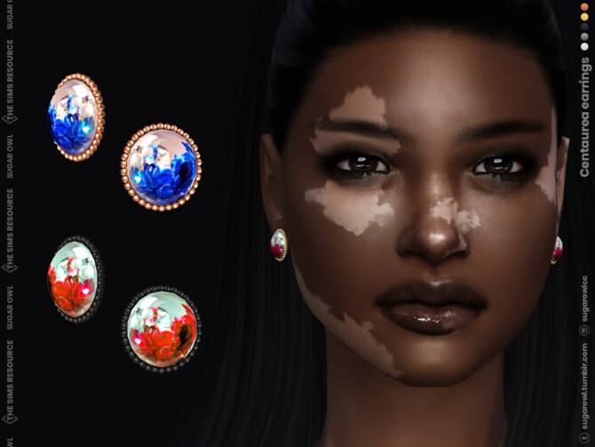 Sims 4 Centaurea earrings by sugar owl at TSR