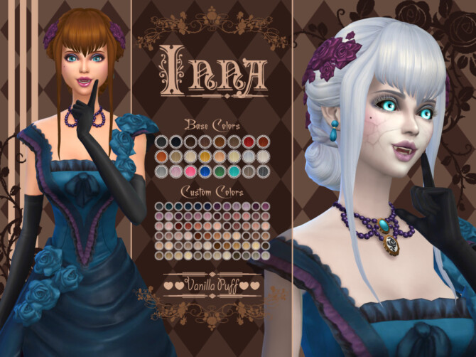 Sims 4 INNA CENTS HAIR Flowers Side Edit / Makeover at VANILLA PUFF