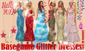 Basegame Glitter Dresses at Annett’s Sims 4 Welt