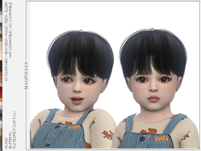 Sims 4 Butter Hair for Toddler by magpiesan at TSR