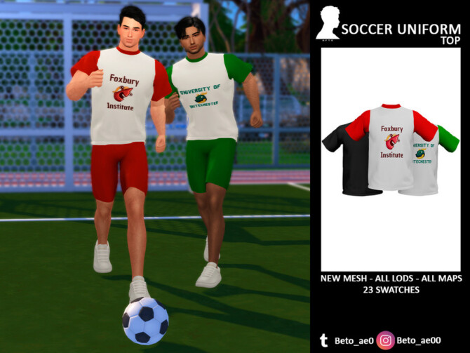 Sims 4 Soccer Uniform (Top) by Beto ae0 at TSR