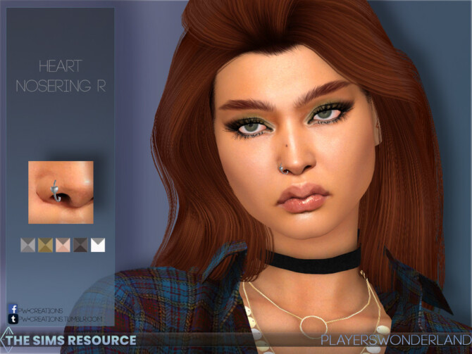 Sims 4 NoseRing Heart R by PlayersWonderland at TSR