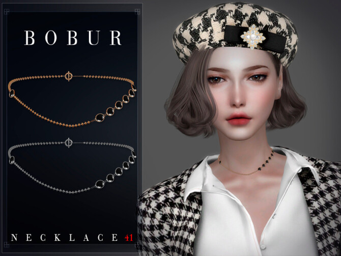 Sims 4 Necklace with black stone by Bobur3 at TSR