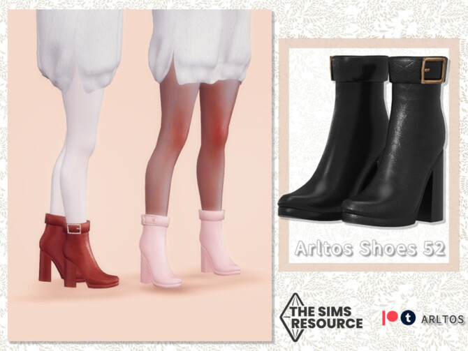 Sims 4 Leather boots 52 by Arltos at TSR
