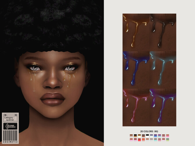 Sims 4 Gold Tears Eyeliner N36 by cosimetic at TSR