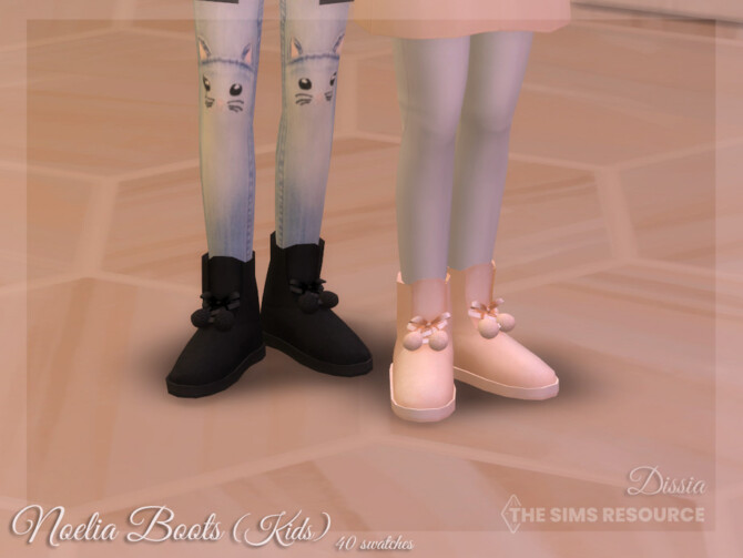 Sims 4 Noelia Boots (Kids) by Dissia at TSR