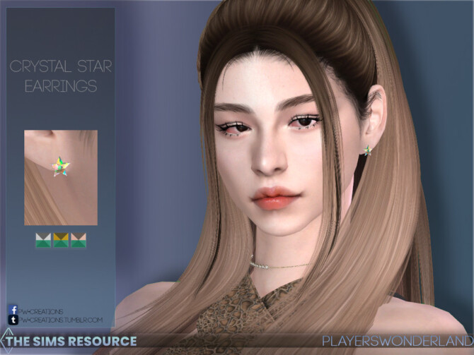 Sims 4 Crystal Star Earrings by PlayersWonderland at TSR