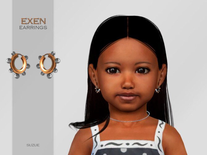 Sims 4 Exen Earrings Toddler by Suzue at TSR