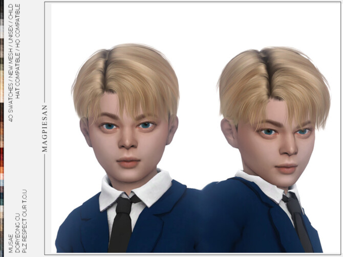 Sims 4 Doryeong Hair for Child by magpiesan at TSR