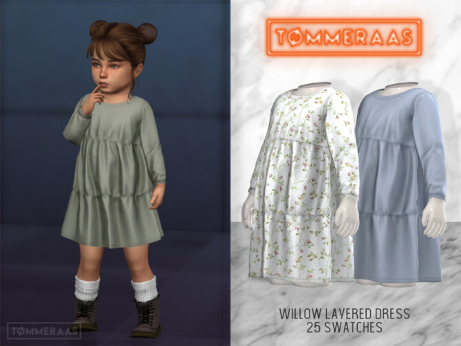 Sims 4 Willow Layered Dress (#26) at TØMMERAAS