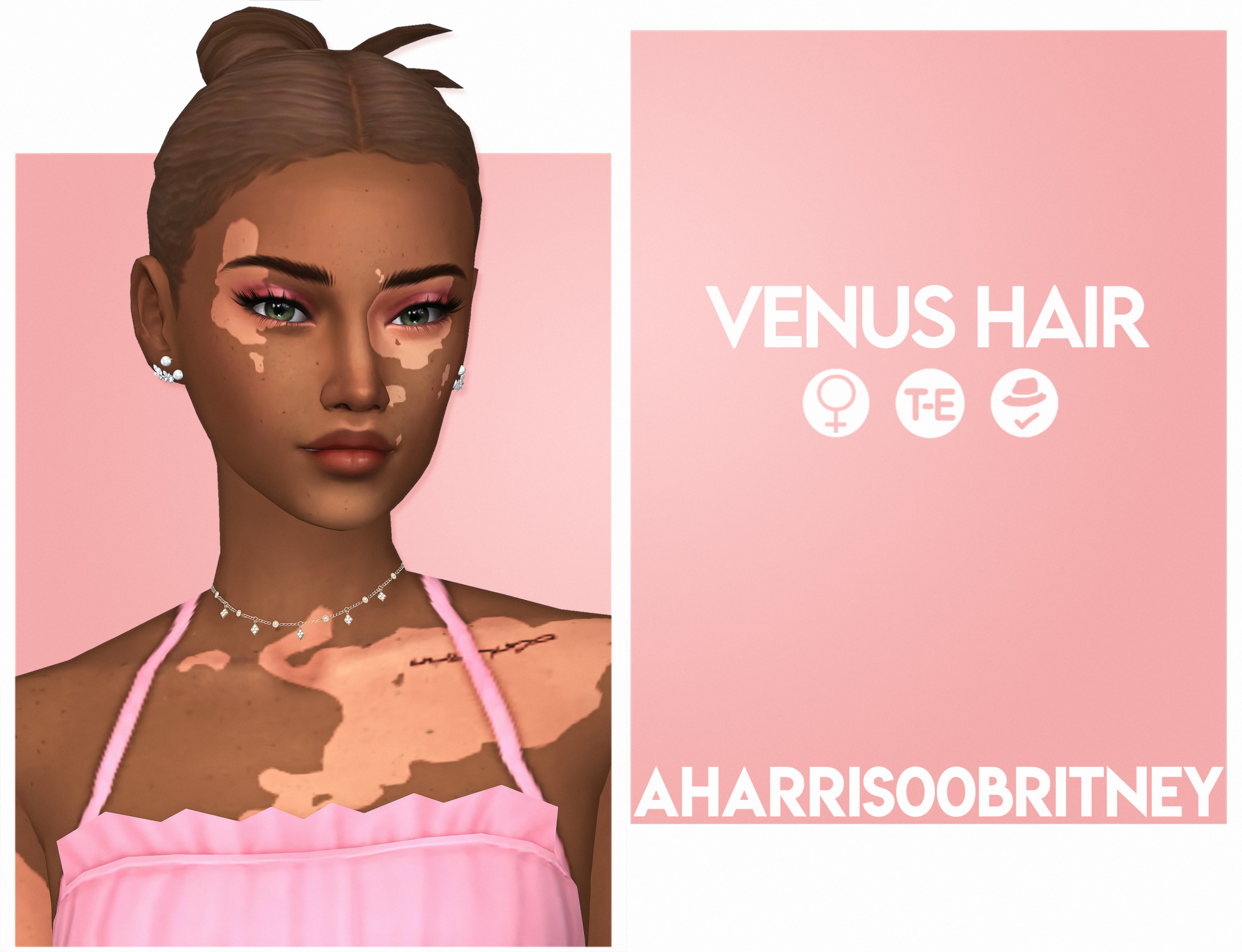 Venus Hair simple mesh edit 2 versions at AHarris00Britney » Sims 4 Updates