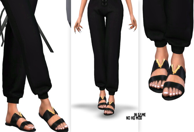 Sims 4 SANDALS FLAT MULES at Ruchell Sims