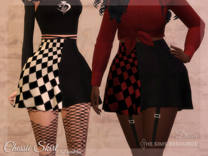 Sims 4 Chessie Skirt by Dissia at TSR