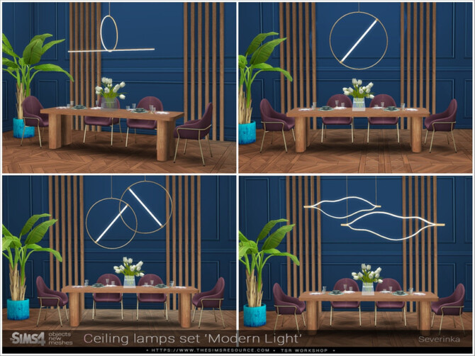 Sims 4 Ceiling lamps set Modern Light by Severinka  at TSR