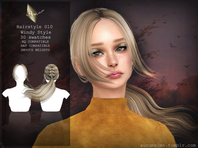 Sims 4 Hairstyle 010   Windy Style by AurumMusik at TSR