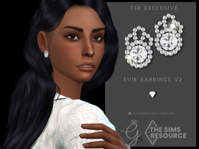 Sims 4 Evie Earrings V2 by Glitterberryfly at TSR