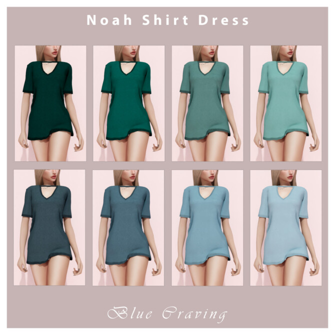 Sims 4 NOAH SHIRT DRESS & BRACELETS image at Blue Craving