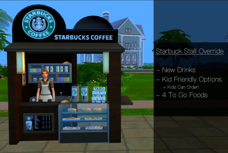 Starbucks Food Stall Overhaul by QMBiBi at Mod The Sims 4 » Sims 4
