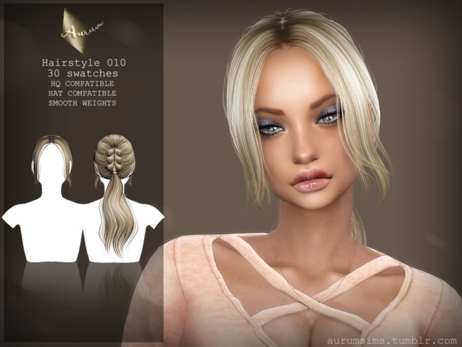 Sims 4 Ponytail Hairstyle 010 by AurumMusik at TSR