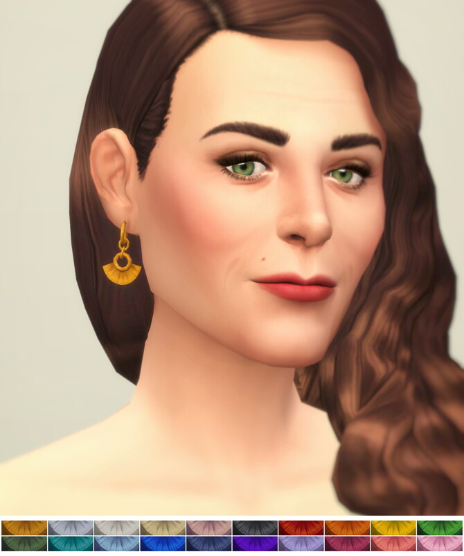 Sims 4 Vintage Fan Earrings at Rusty Nail